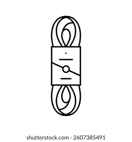 half ropes mountaineering adventure line icon vector. half ropes mountaineering adventure sign. isolated contour symbol black illustration