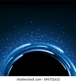 Half round blue light shiny with sparkles, Suitable for product advertising, product design, and other. Vector Illustration