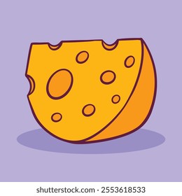 Half round Cheese Slice cartoon cute hand drawn illustration