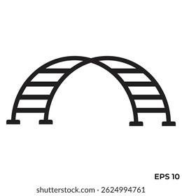 half round monkey bar flat icon vector