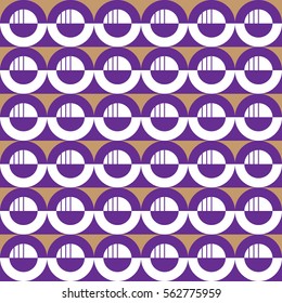 Half round moon pattern minimalism seamless background wallpaper geometric style for paper and clothing store orange purple and white