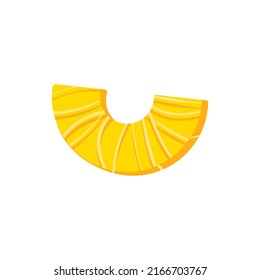 Half round pineapple slice. Simple vector illustration, design element