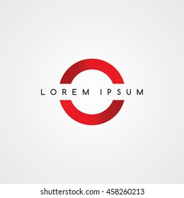 half round red logotype theme abstract logo