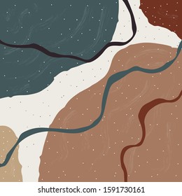 Half Round Shapes on teal and brown on grey. Cute Scandinavian Terracotta Pattern in modern colours. Cute Elements. Modern abstract art for prints.  Nordic Design.