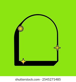 Caixa de texto de forma retro semiarredondada ou ícone de marca com cor verde vintage. Ícone de rótulo. Ícone de vetor de alta qualidade. Vetor editável