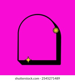 Zone de texte ou icône de balise de forme rétro semi-arrondie avec couleur rose Vintage. Icône Étiquette. Icône Image vectorielle de haute qualité. Image vectorielle modifiable