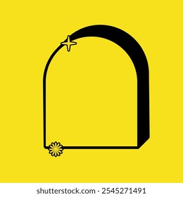 Zone de texte ou icône de balise de forme rétro semi-arrondie avec couleur Vintage jaune. Icône Étiquette. Icône Image vectorielle de haute qualité. Image vectorielle modifiable