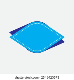 Forma Rhombus Arredondada com Cor Azul. Ícone Do Rótulo Do Sétimo Estilo. Ícone de vetor de alta qualidade. Vetor editável