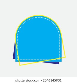 Half Rounded Shape with Blue Color. Eighth Style Label Icon. High Quality Vector Icon. Editable Vector