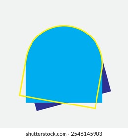 Half Rounded Shape with Blue Color. Ninth Style Label Icon. High Quality Vector Icon. Editable Vector