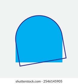 Half Rounded Shape with Blue Color. Tenth Style Label Icon. High Quality Vector Icon. Editable Vector