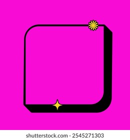 Half Rounded Square Retro Shape Textbox or Tag Icon with Pink Vintage Color. Label Icon. High Quality Vector Icon. Editable Vector
