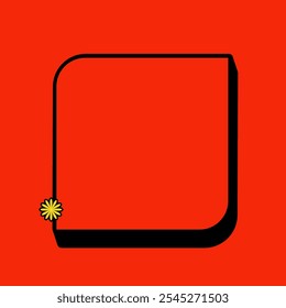 Half Rounded Square Retro Shape Textbox or Tag Icon with Red Vintage Color. Label Icon. High Quality Vector Icon. Editable Vector