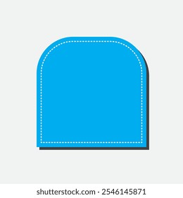 Half Rounded Square Shape with Blue Color. Fourth Style Label Icon. High Quality Vector Icon. Editable Vector