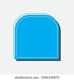 Half Rounded Square Shape with Blue Color. Fifth Style Label Icon. High Quality Vector Icon. Editable Vector