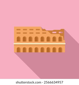 Half ruined colosseum representing ancient roman empire heritage, famous landmark and travel destination