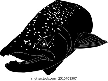 Die Hälfte des Lachses Fisch Silhouette