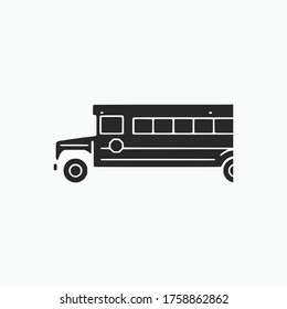 half school bus glyph vector illusion icon