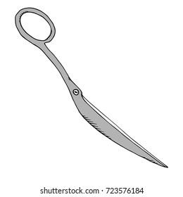 Half of the scissors. Broken scissors. vector illustration.