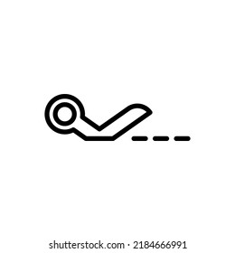 Half scissors with cut line simple icon vector. Flat design.ai