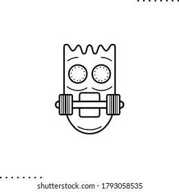 half skateboard vector icon in outlines