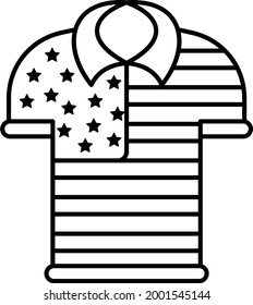 Half sleeve american flag printed tee Vector Icon Design, US Independence Day Symbol, USA federal holiday Sign, Memorial or Patriot Day Stock illustration, Fourth of july shirt Concept