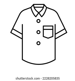 Icono del vector de la camisa de media manga

