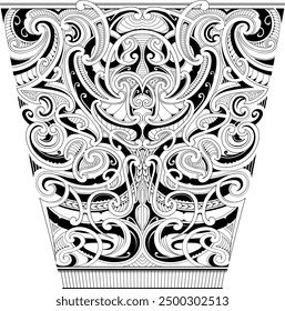 Half sleeve tattoo design in Polynesian ethnic style