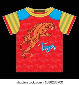Half Sleeve Tiger Design Vector