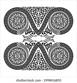 Half Sleeve Tribal Tattoo Design Vector Art Illustration