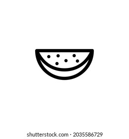 Half Slice Watermelon Fruit Vegetable Food Monoline Symbol Icon Logo for Graphic Design UI UX and Website