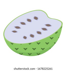 Half soursop icon. Isometric of half soursop vector icon for web design isolated on white background