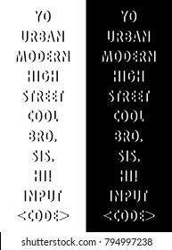 Half Split Words Set. Splitted Letters.