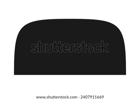 Half squircle curved square silhouette icon. The top half of a rounded geometric shape. Isolated on a white background.