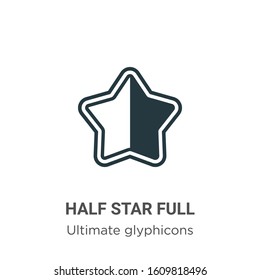 Half star full glyph icon vector on white background. Flat vector half star full icon symbol sign from modern ultimate glyphicons collection for mobile concept and web apps design.