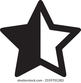 Half star icon vector eps file uploded