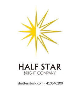 Half star of light sky abstract vector and logo design or template geometric triangle business icon of company identity symbol concept