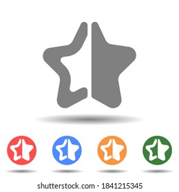 Vector de icono de forma abstracto de clasificación de media estrella