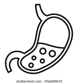 Half stomach icon. Outline Half stomach vector icon for web design isolated on white background