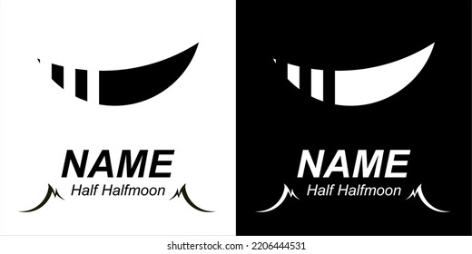 Half a striped halfmoon logo