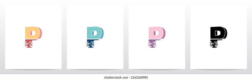 Half Submerged Letter Logo Design P