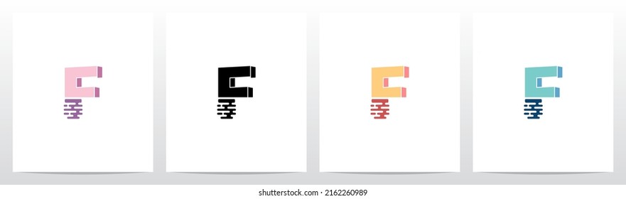 Half Submerged Letter Logo Design F