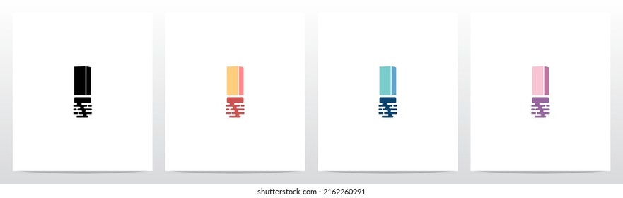 Half Submerged Letter Logo Design I