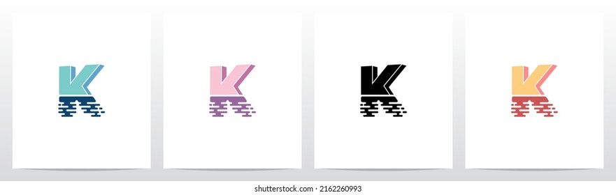 Half Submerged Letter Logo Design K