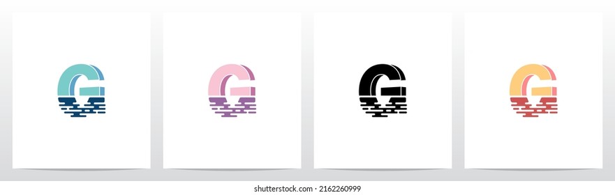 Half Submerged Letter Logo Design G