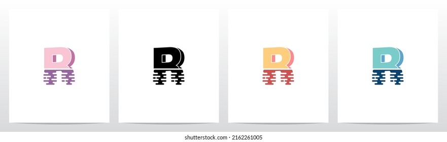 Half Submerged Letter Logo Design R