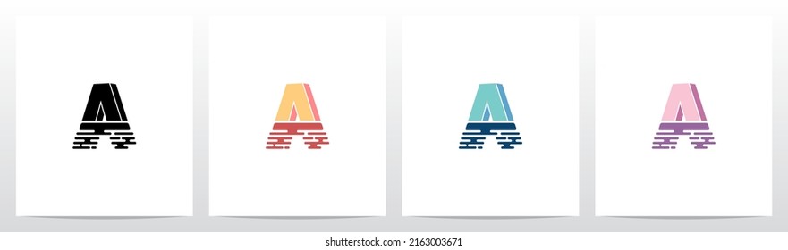 Half Submerged Letter Logo Design A