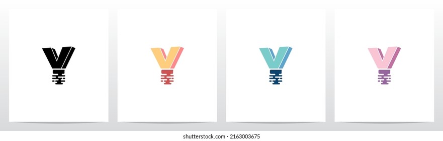Half Submerged Letter Logo Design Y