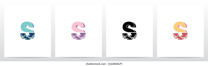 Half Submerged Letter Logo Design S