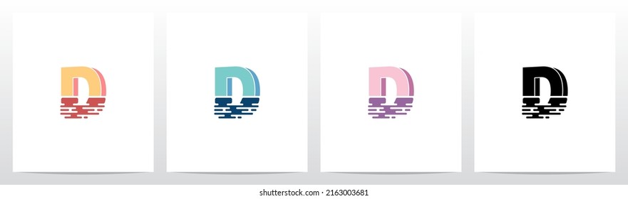 Half Submerged Letter Logo Design D